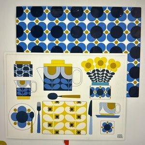 Orla Kiely Tea Towels in Atomic Flower Navy